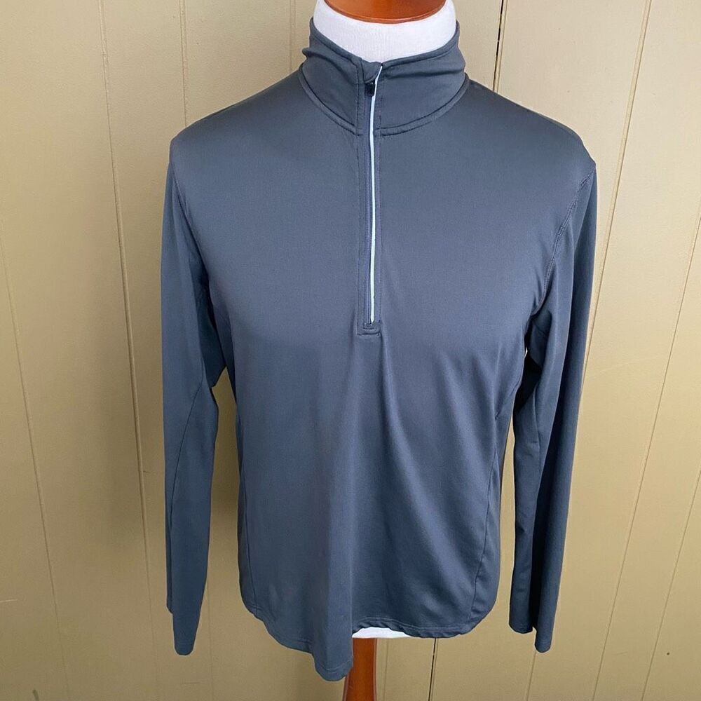 Xersion men M lightweight longsleeve quarter zip pullover grey